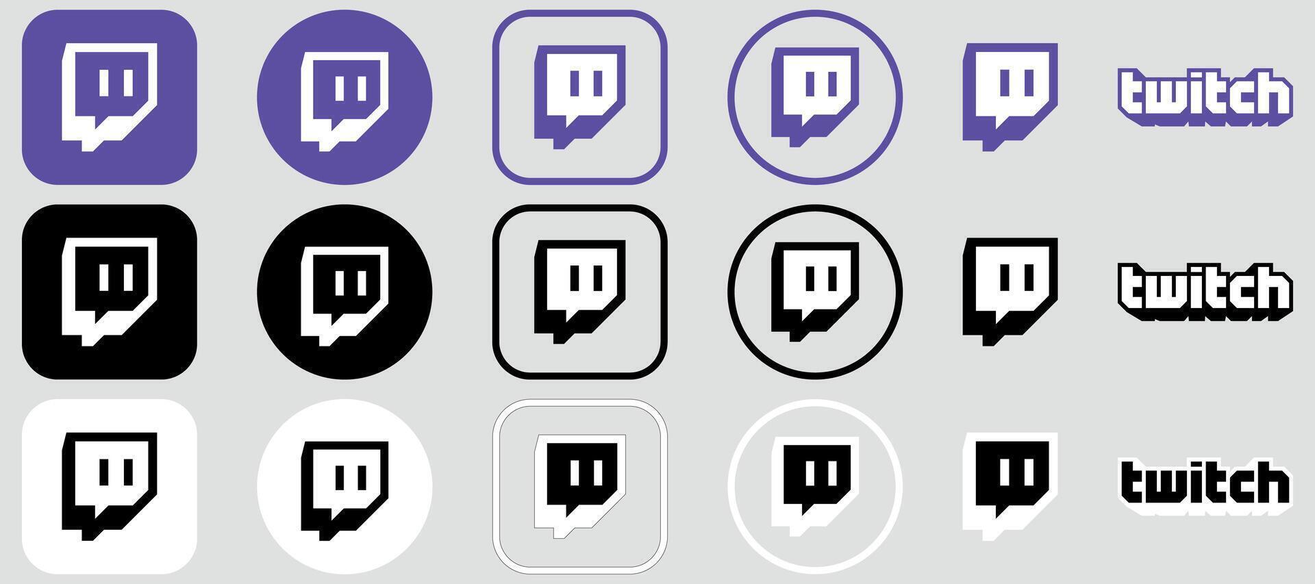 Twitch Logo Mega Bundle Icon Set Twitch App Premium Social Media Design for Digital Download vector