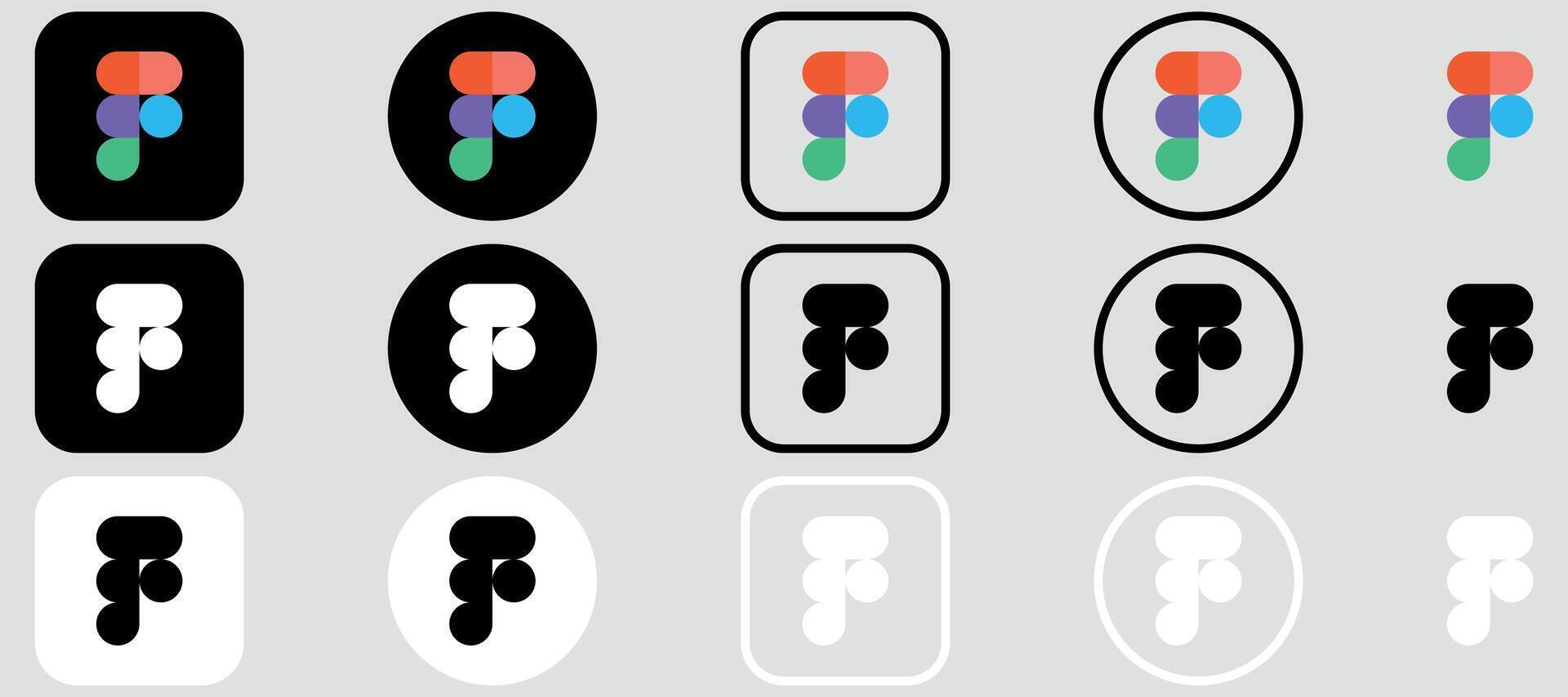 Figma Logo Mega Bundle Icon Set Figma App Editable SVG Premium Social Media Design for Digital Download vector