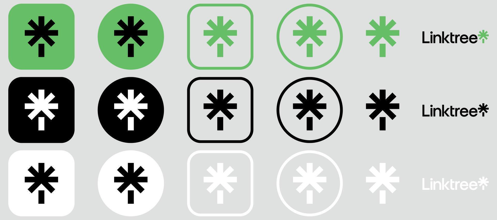 Linktree Logo Mega Bundle Icon Set Linktree App Premium Social Media Design for Digital Download vector