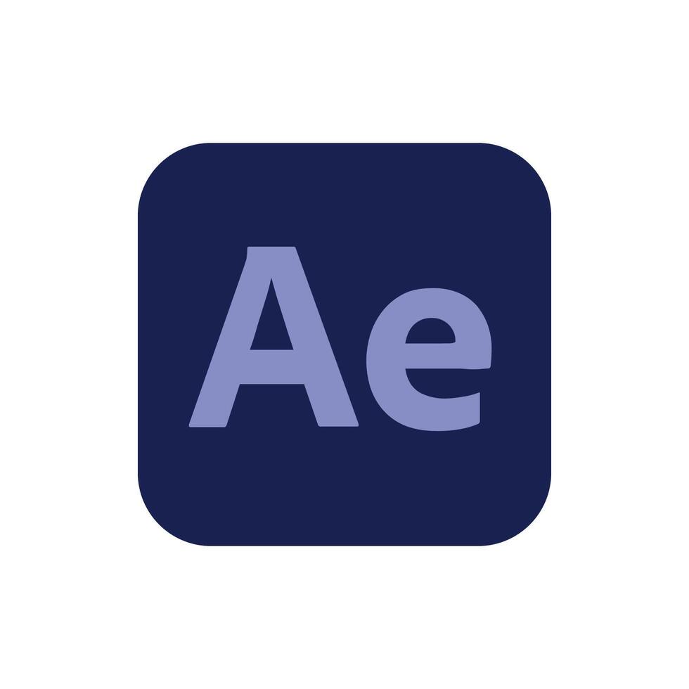 Adobe After Effects CC Icon, App Logo Editable Premium Social Media Design for Digital Download vector