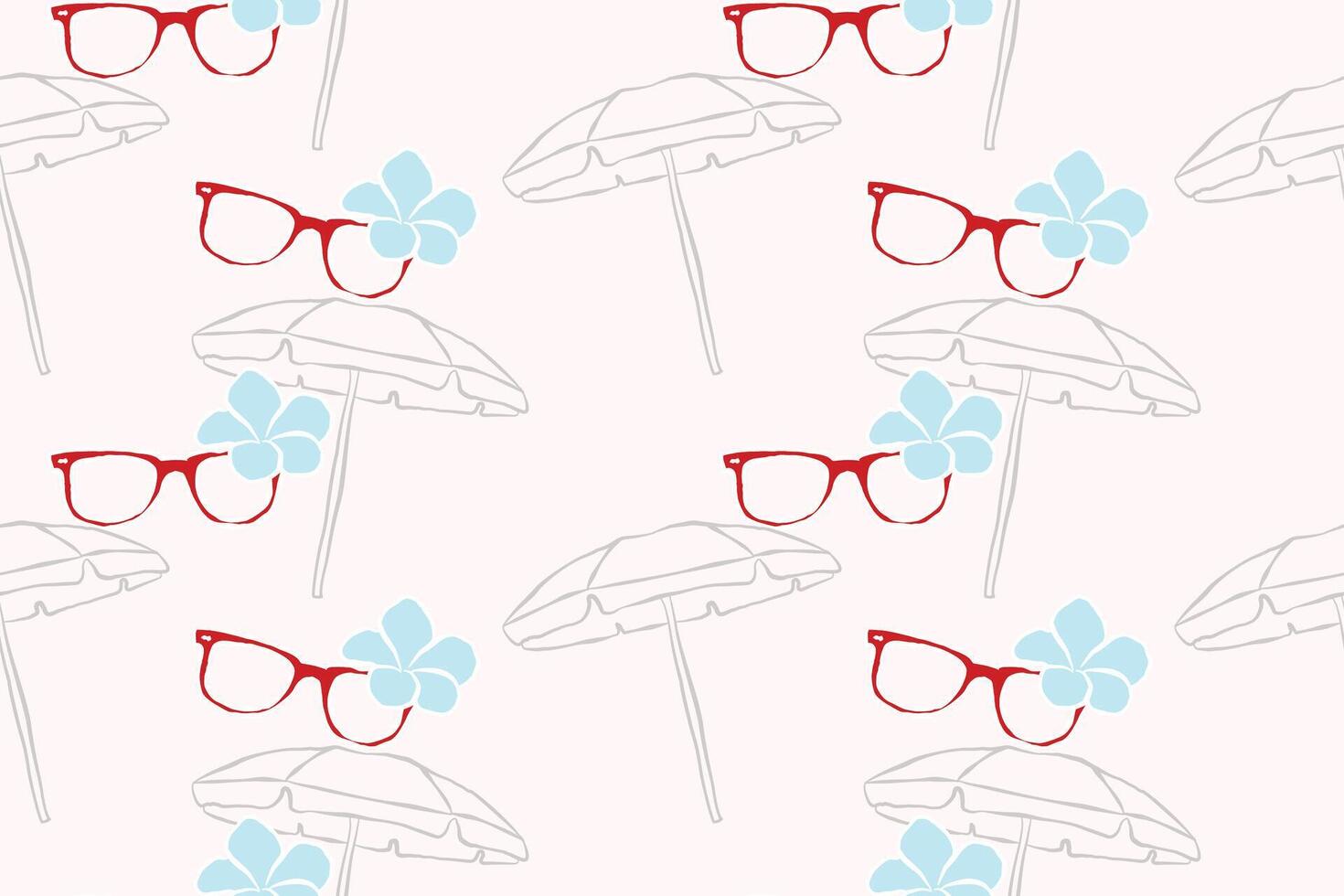 Summer pattern, Hawaii, beach, colorful, seamless pattern, hand drawn, suitable for printing fabric, table decoration, wall, beach shirt or even packaging v2. vector