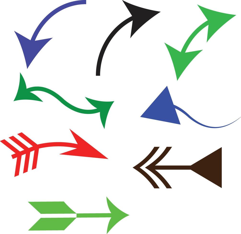 set of colorful arrows vector