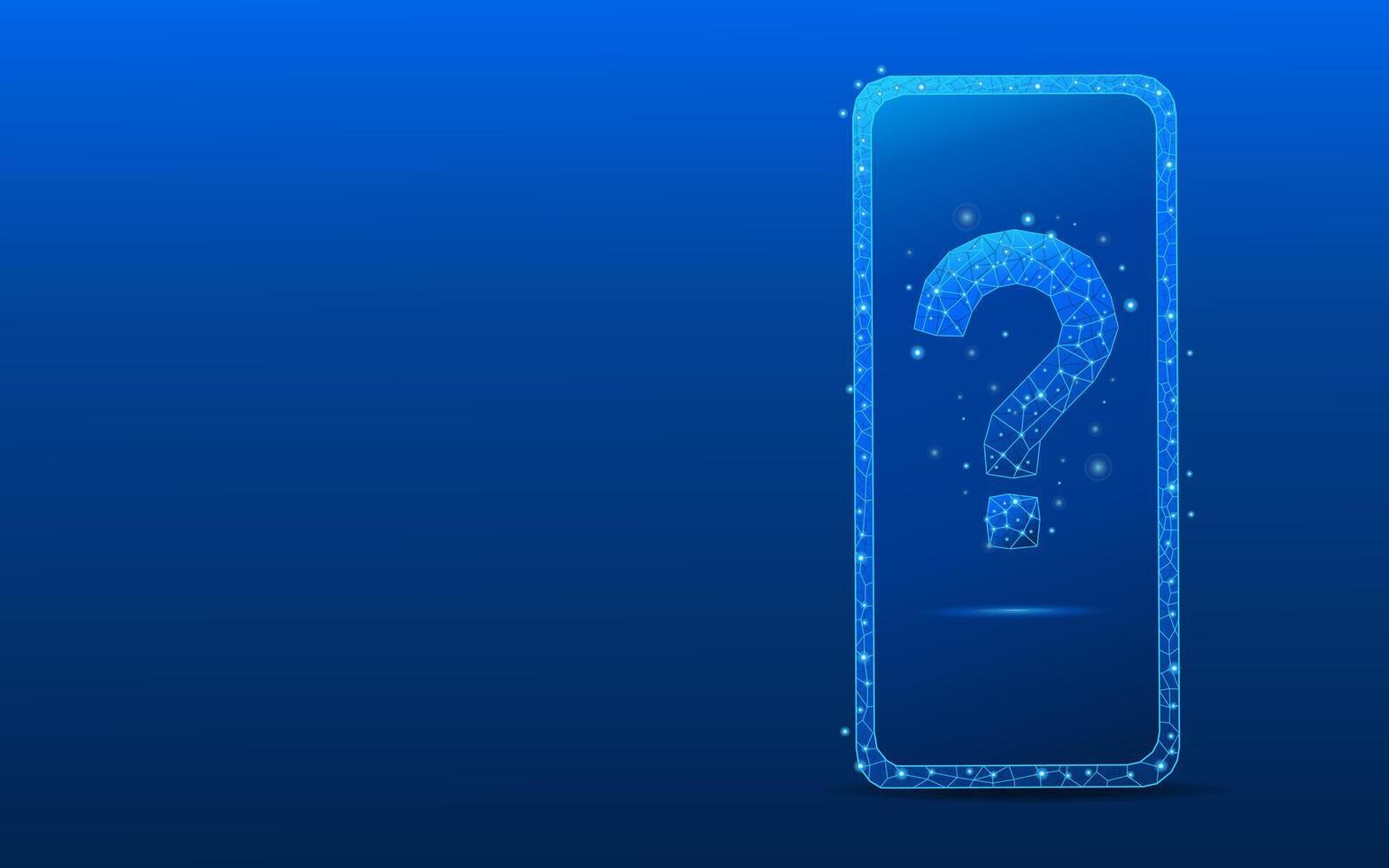 smartphone on screen abstract digital question icon vector