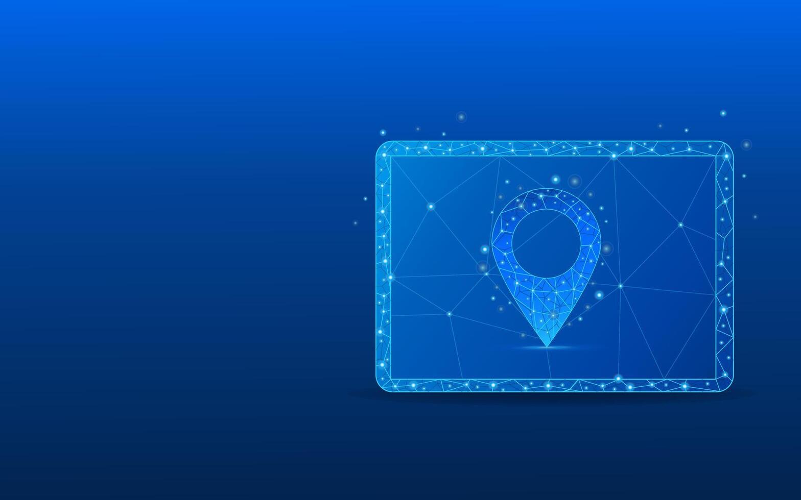 Abstract close-up tablet with digital location icon vector