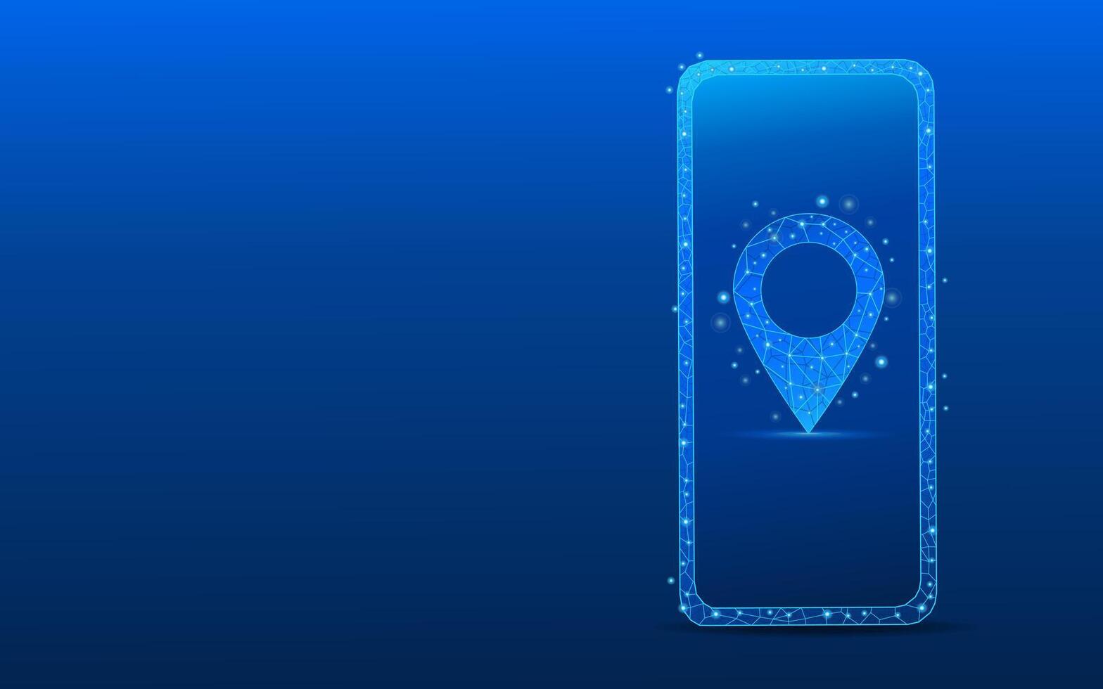 abstract digital location from smartphone screen vector