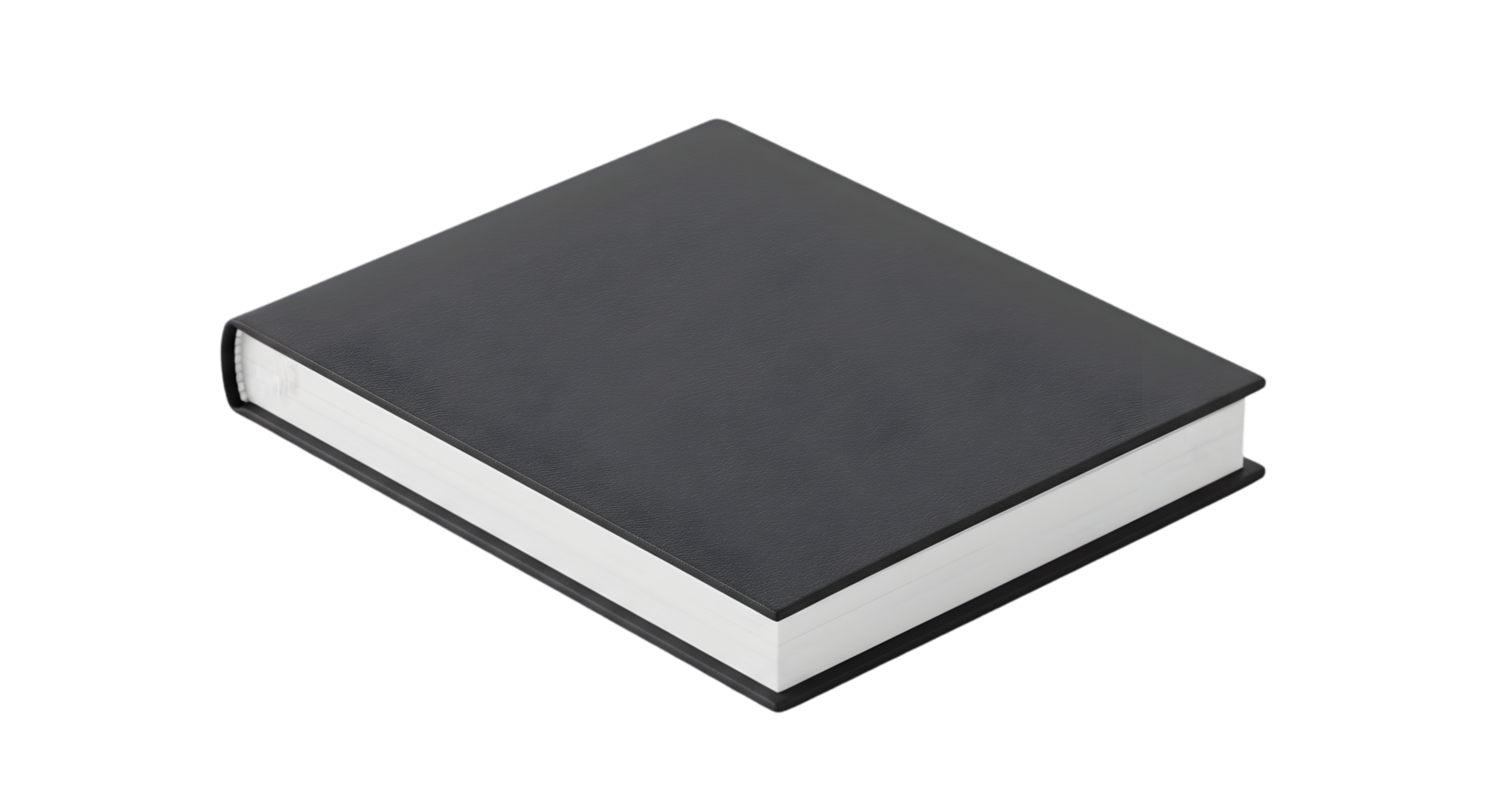 A Sleek Charcoal Notebook with Pristine White Edges. A Study in Minimalist Design and Clean Lines png