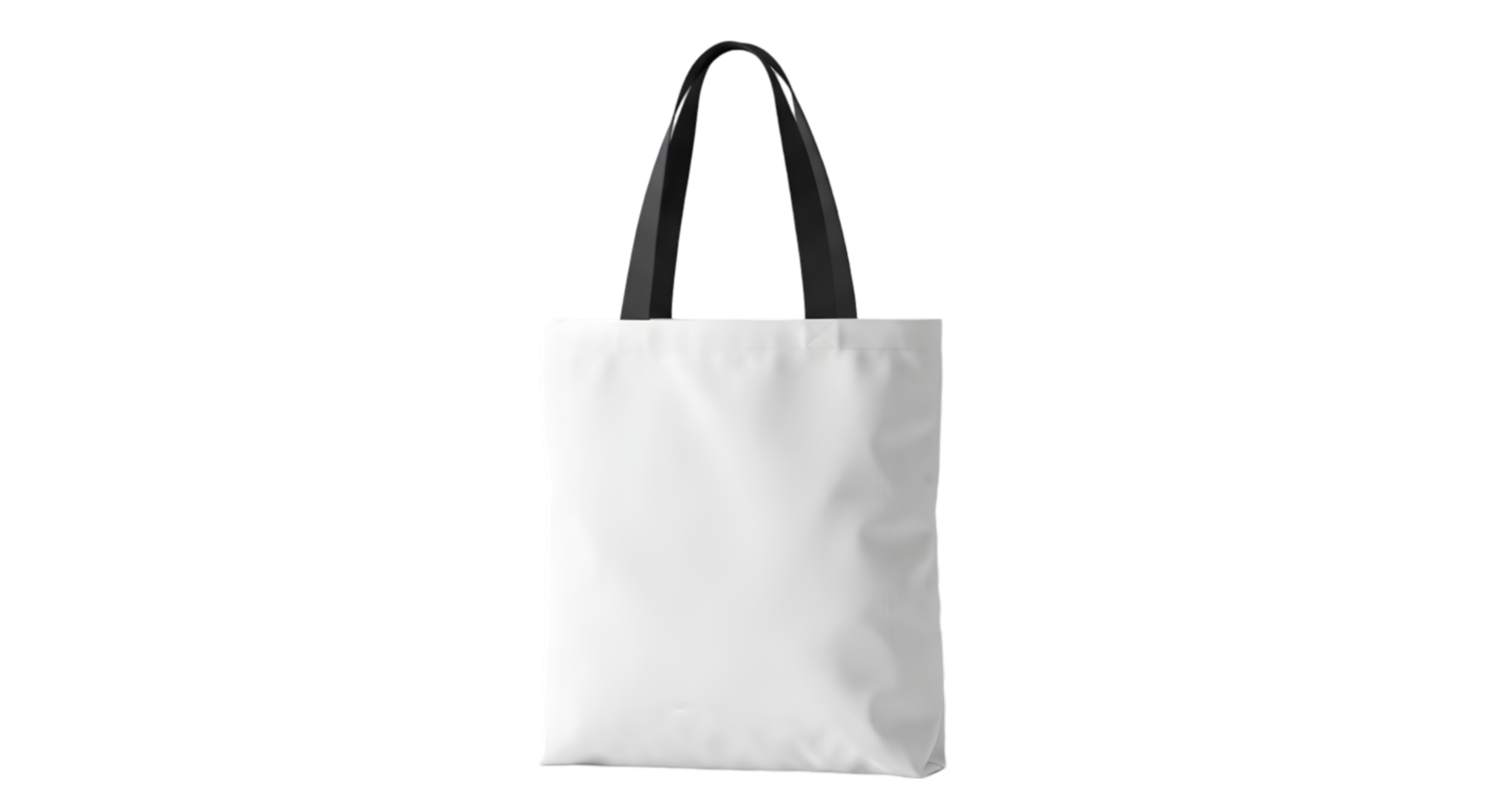 Blank White Tote Bag Mockup with Black Handles for Branding and Design Presentation png