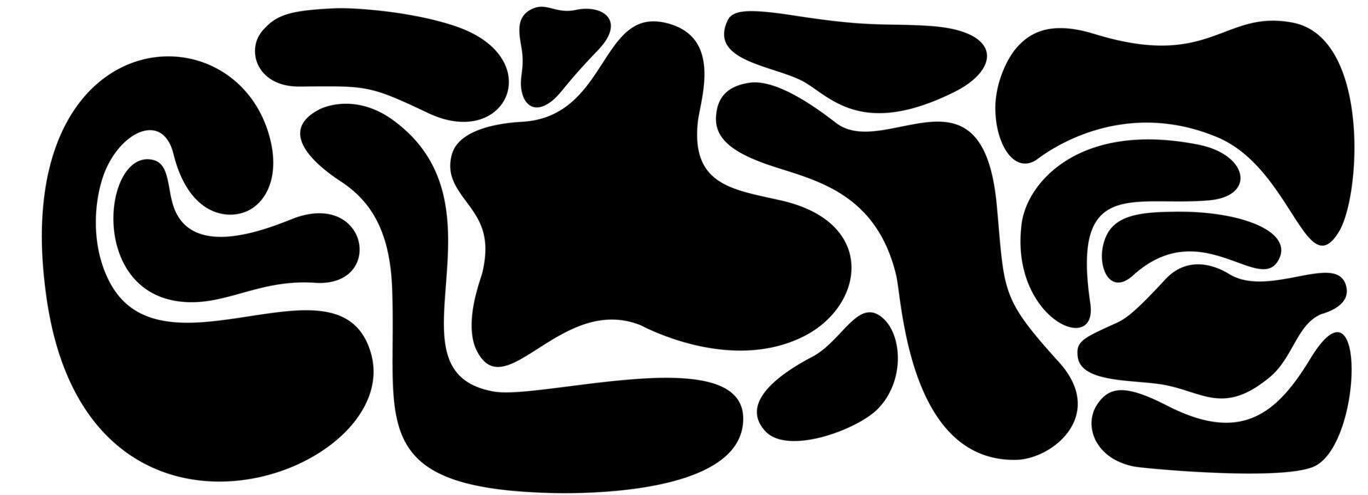 Modern 2000s organic fluid splashes vector