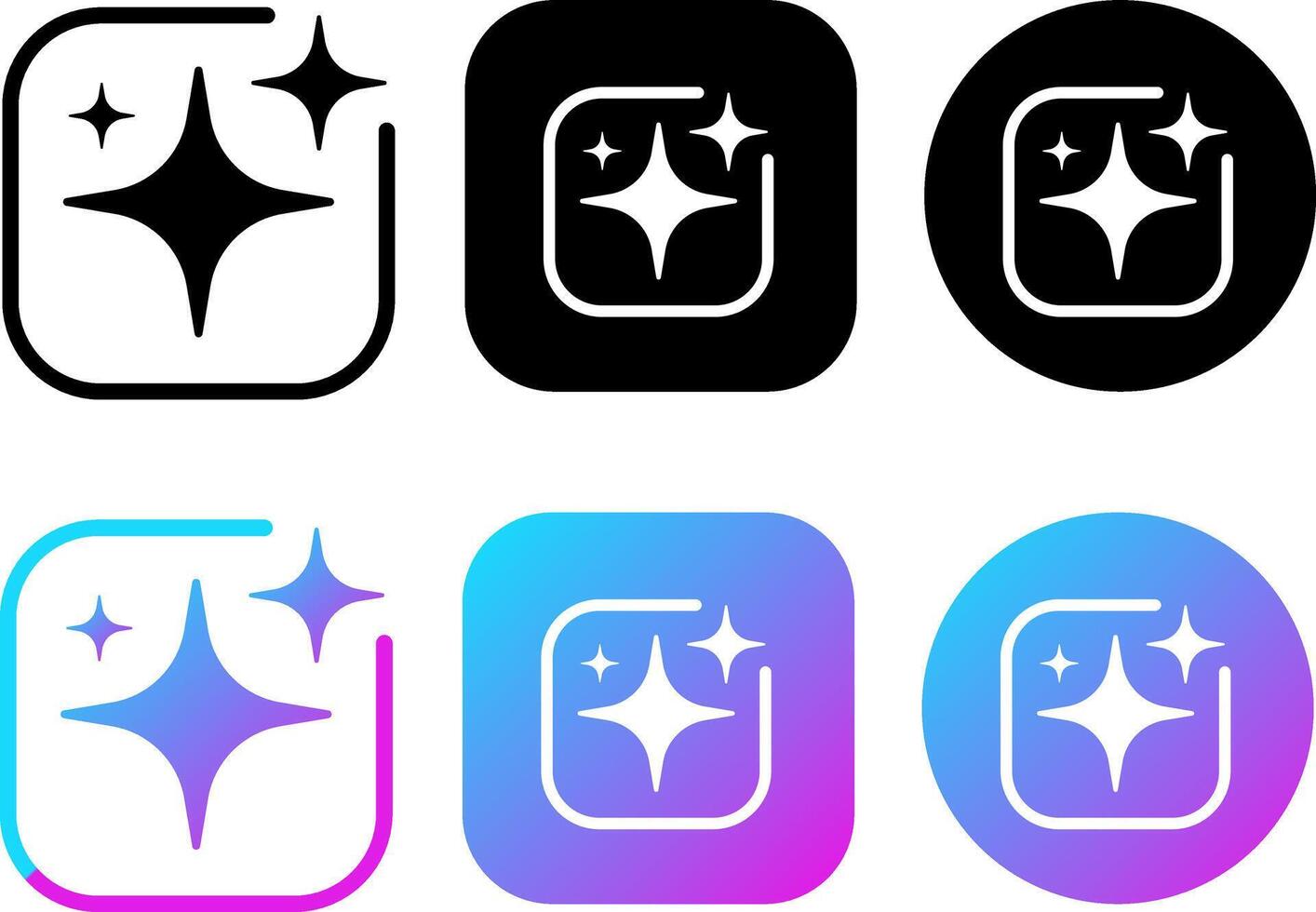 Set of colorful circular and square artificial intelligence app logo icons. illustration of a collection of AI app symbols for creating and generating ads vector