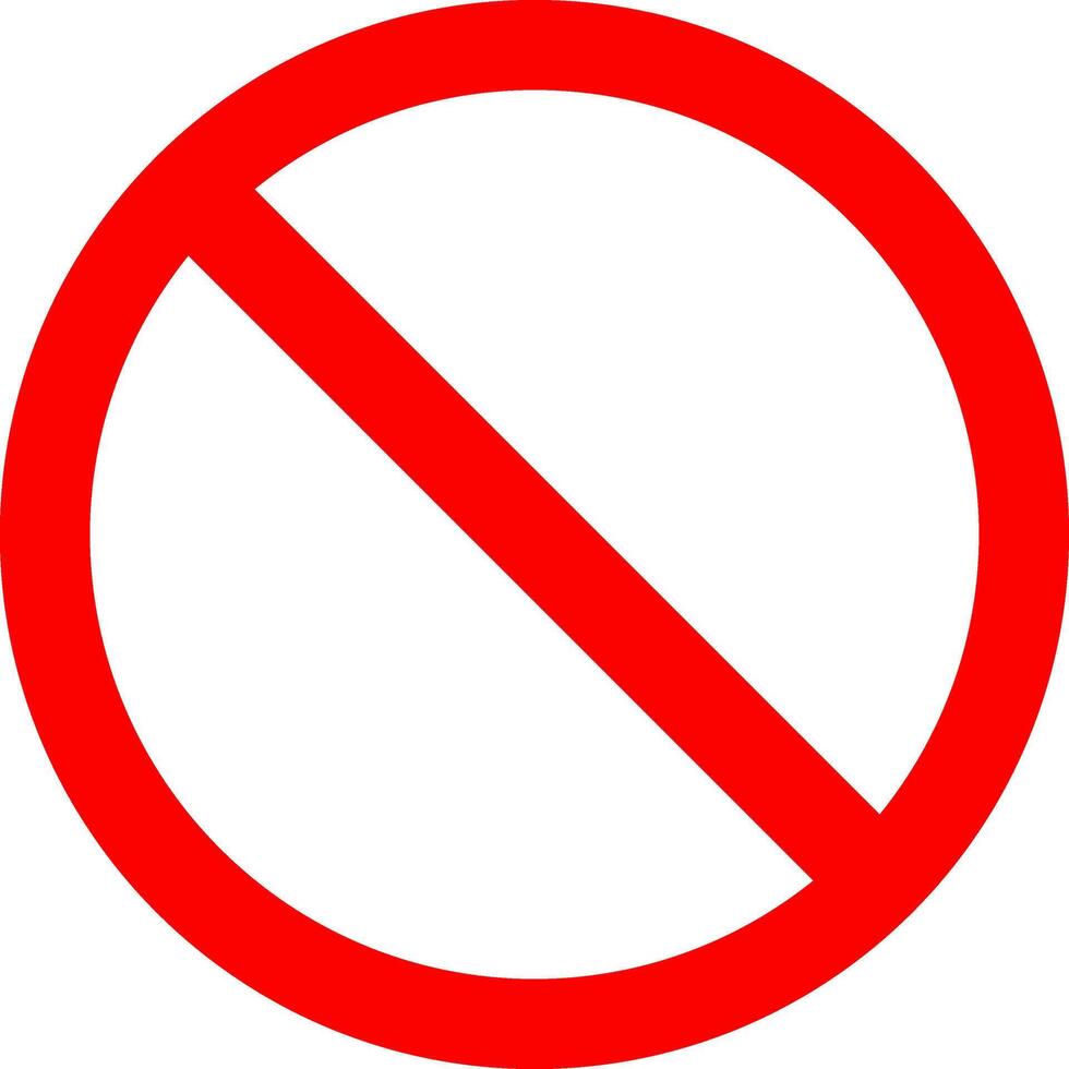 icon and of round red circle used as a sign for Prohibited, Ban vector