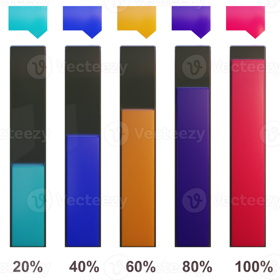 a set of bar graphs with different colors png