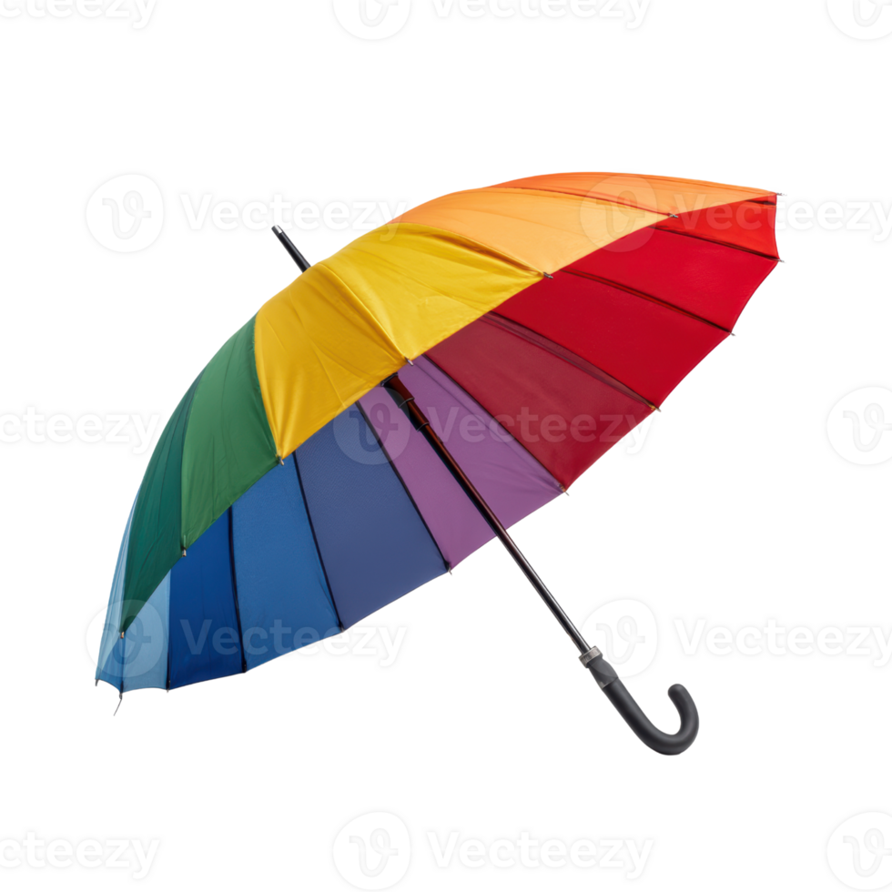 Colorful Rainbow Umbrella with Vibrant Stripes for Protection png