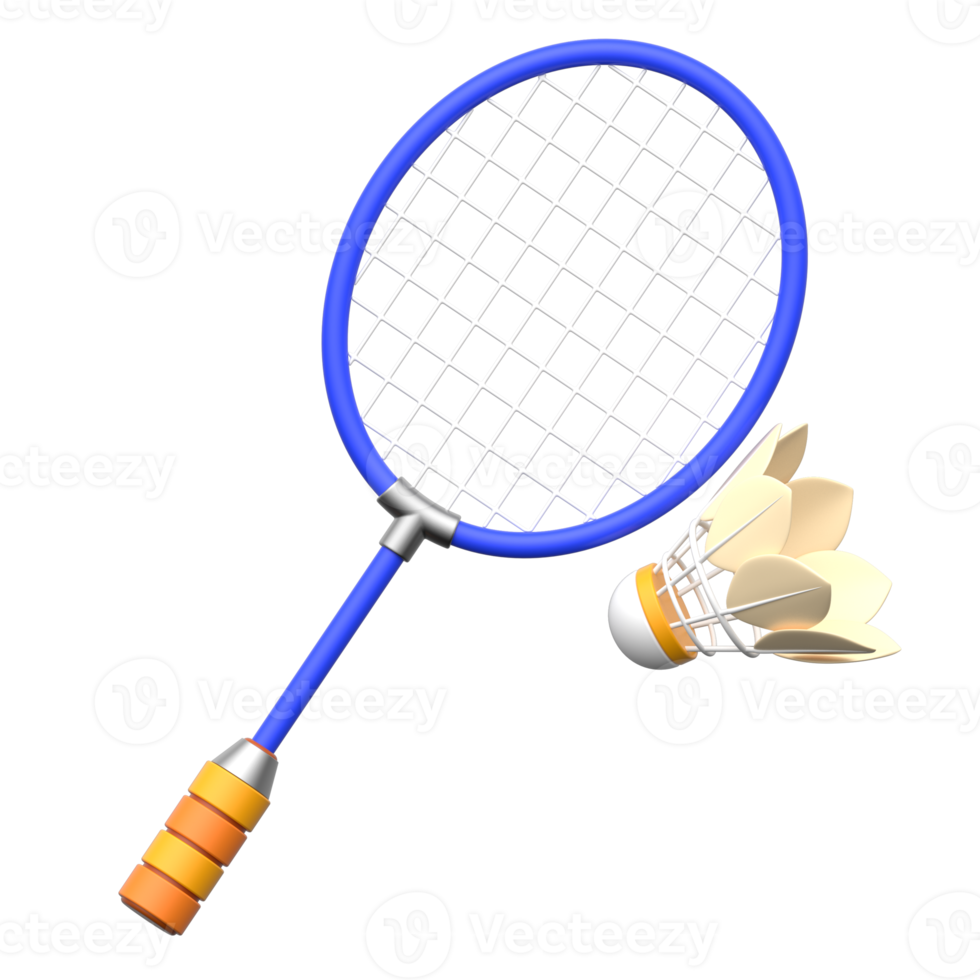 3D Badminton Racket and Shuttlecock Icon png