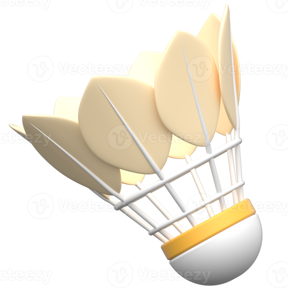 3D Shuttlecock Icon Realistic Badminton Birdie png