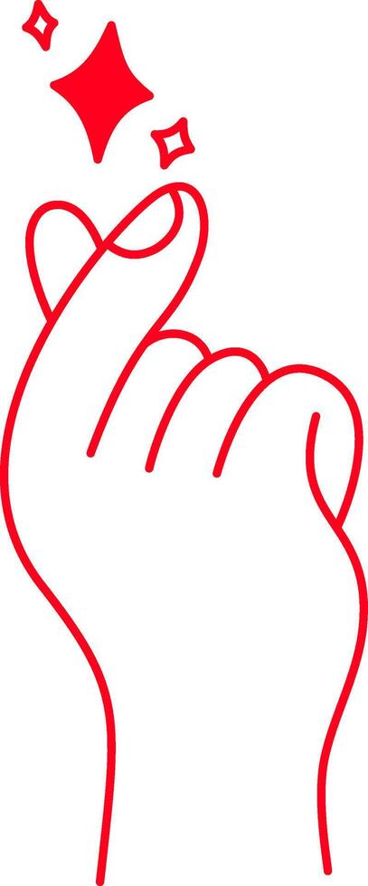 Hand-drawn hand holding a sparkling stars in a modern minimalist linear art style. vector