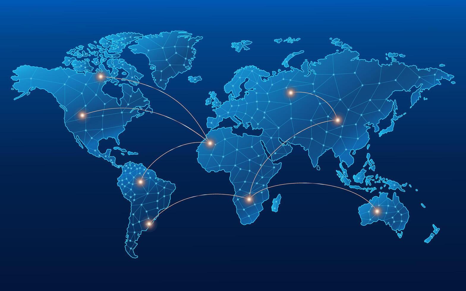 Concept of globalization and connected communications electric blue vector