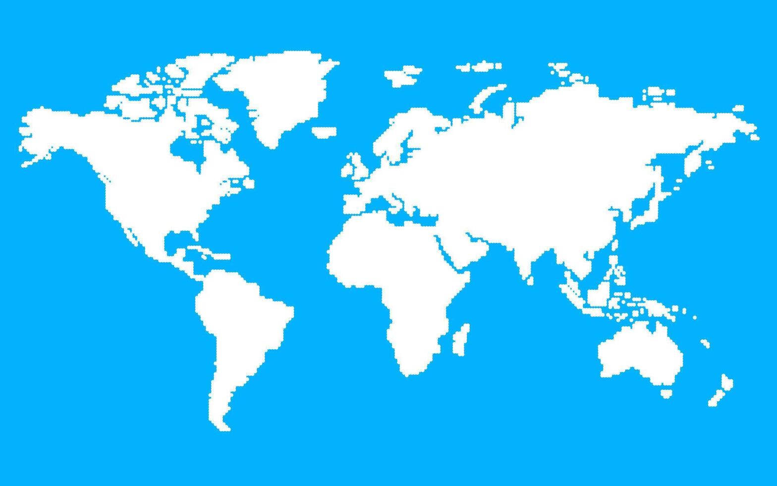 Flat dotted world map with silhouettes of continents vector