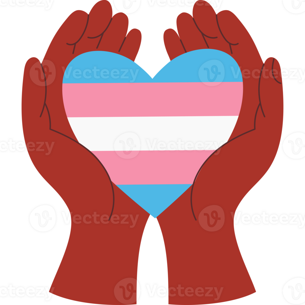 Pride Month. LGBTQ Transgender Pride Heart in Hands png
