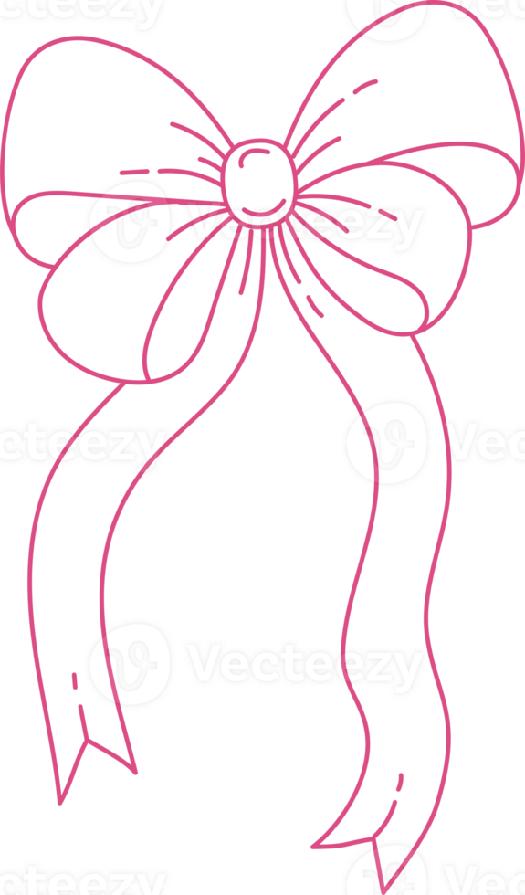 Outline Coquette Bow. Whimsy Girly Vibe png