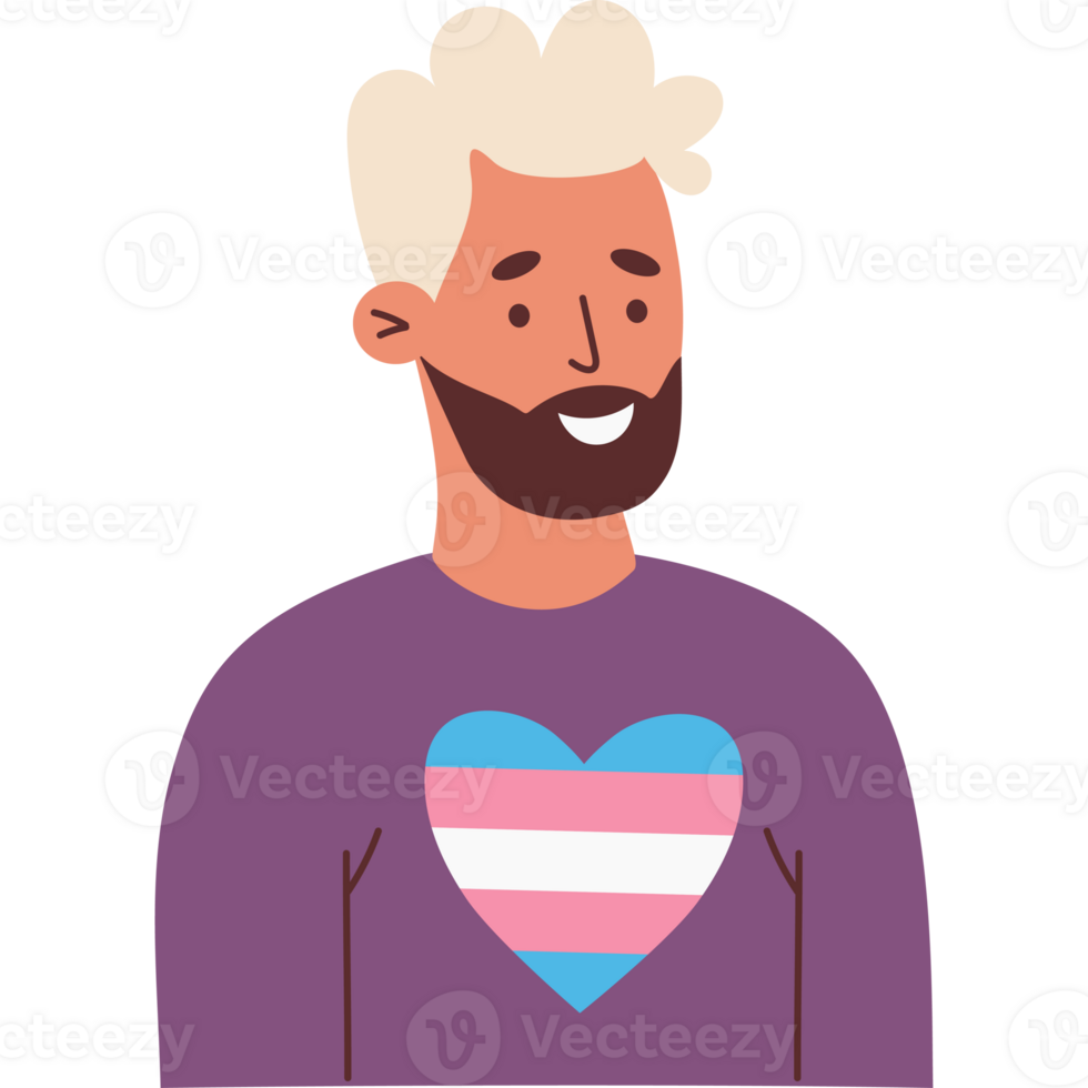 LGBT man with Rainbow Symbols Transgender png
