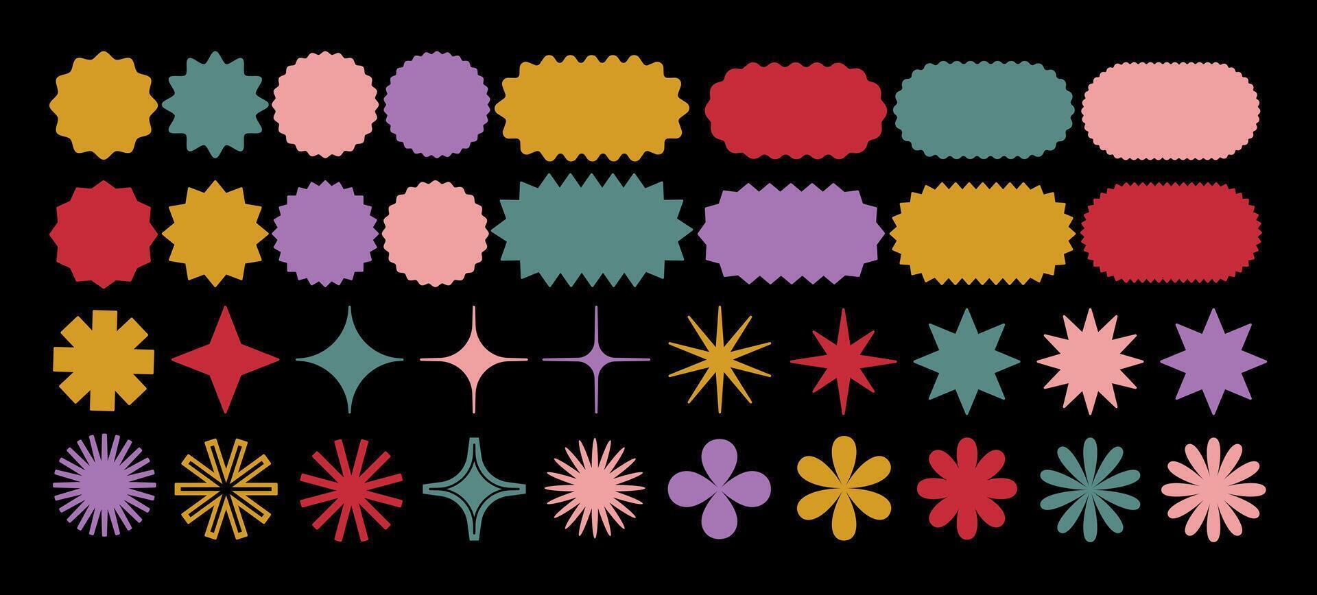 Set of minimalist geometric shapes in pastel colors vector