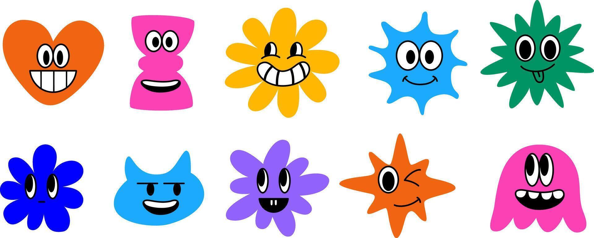 Stickers with different emotions for advertising, branding, posters, and banners vector