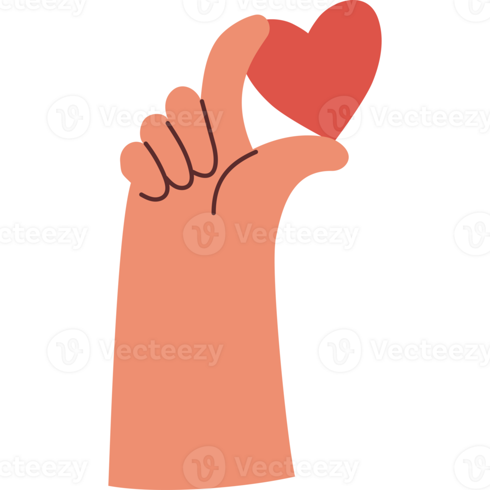 Hand With Red Heart. Love Symbol png