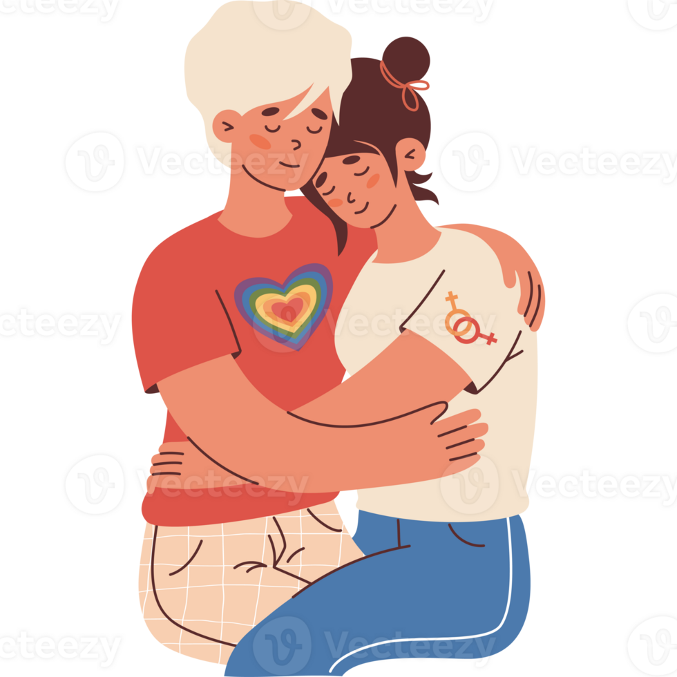Happy Couple Woman. Pride Month png