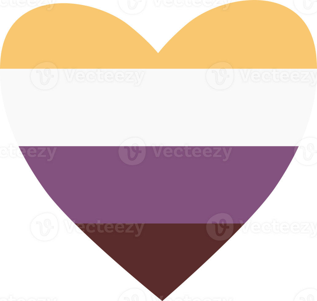 Pride Month. LGBTQ Rainbow Non-binary Heart png