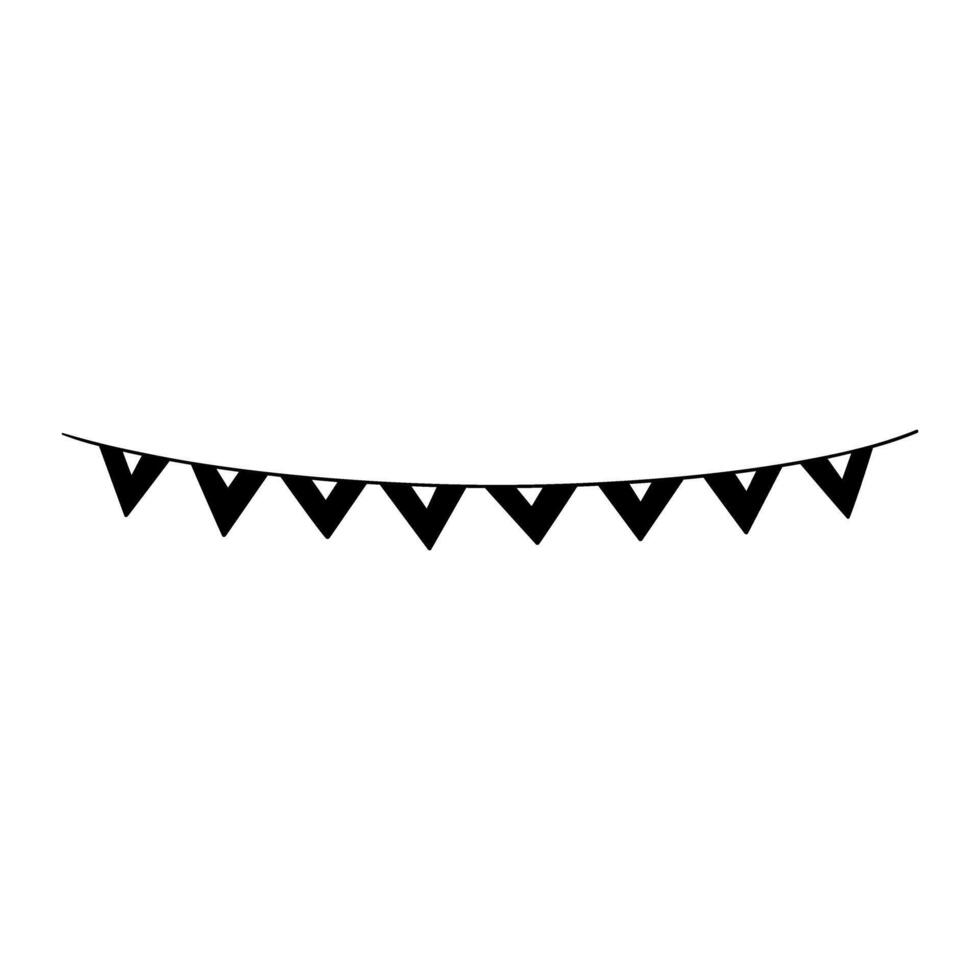 garlands party decoration isolated sign illustration design. black and white vector