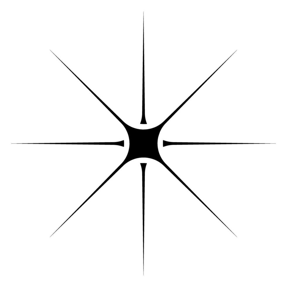 Starburst, sunburst element. Radial, radiating burst icon, symbol. Radiating shape with rotation, spin effect. vector