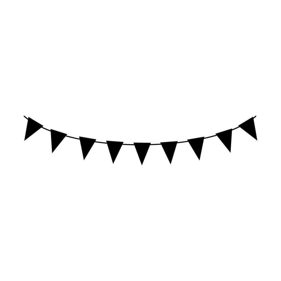garlands party decoration isolated icon illustration design in black and white vector