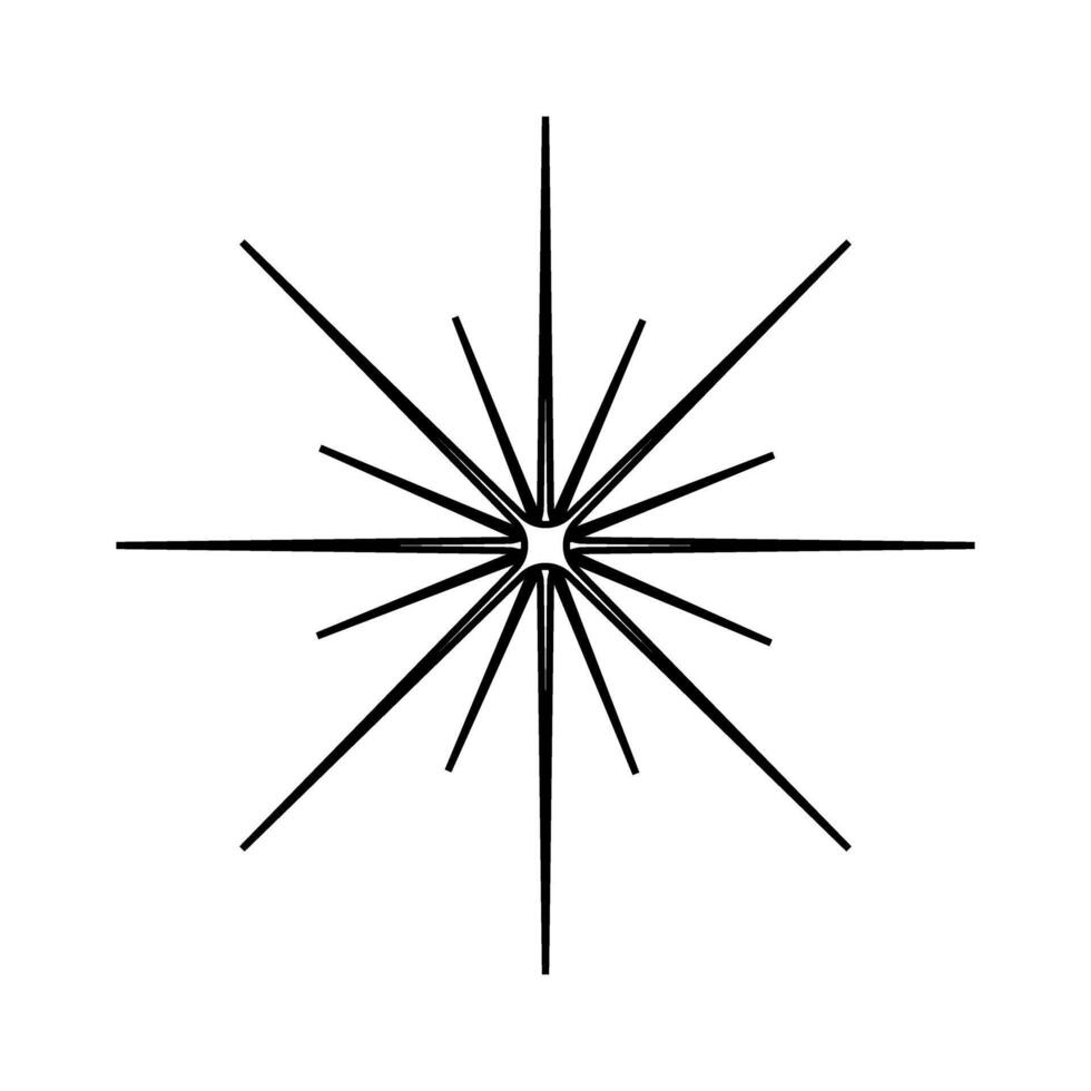 starburst icon over white background, line style, ilustration vector