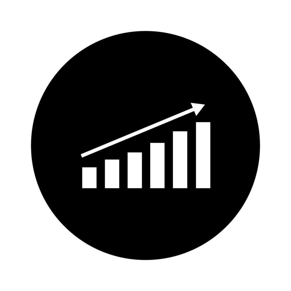 Growth chart icon. Flat design style. EPS 10. vector
