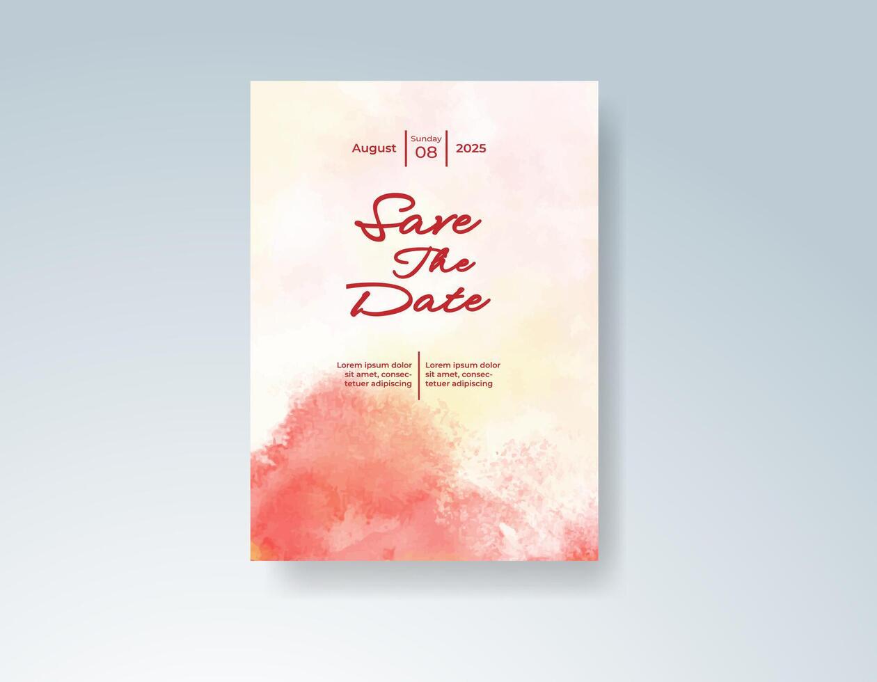 Minimalist save the date card with muted background vector