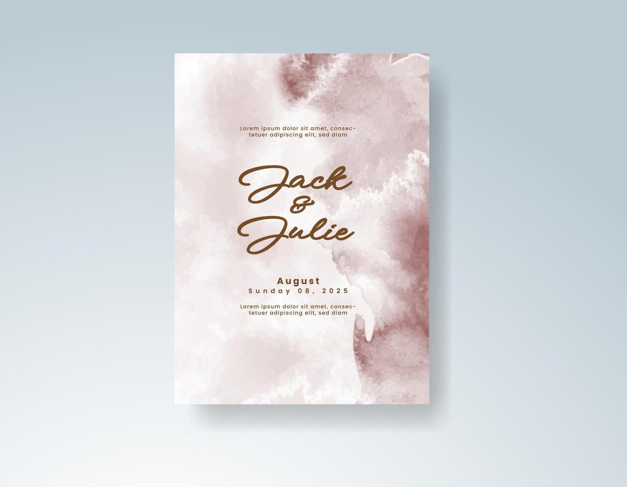 Minimalist invitation suite with dreamy composition vector
