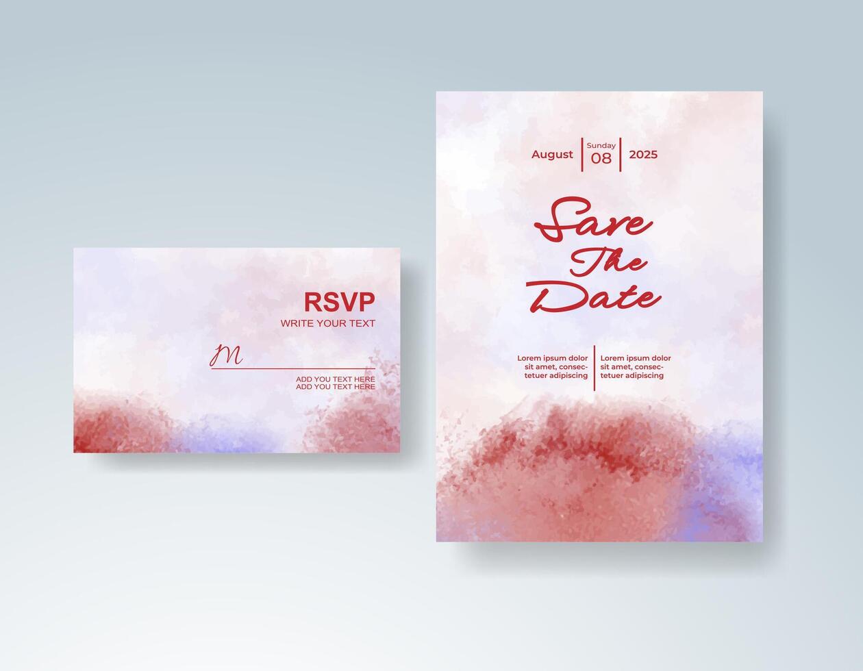 Minimalist RSVP card with dreamy composition for your date vector
