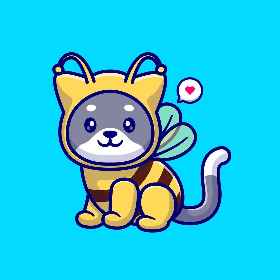 Cute Cat Bee Cartoon vector
