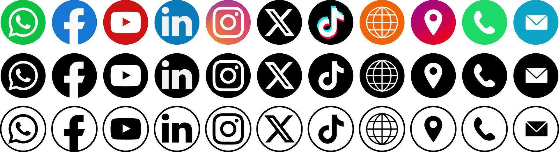 Social media logo icon set 2025 vector