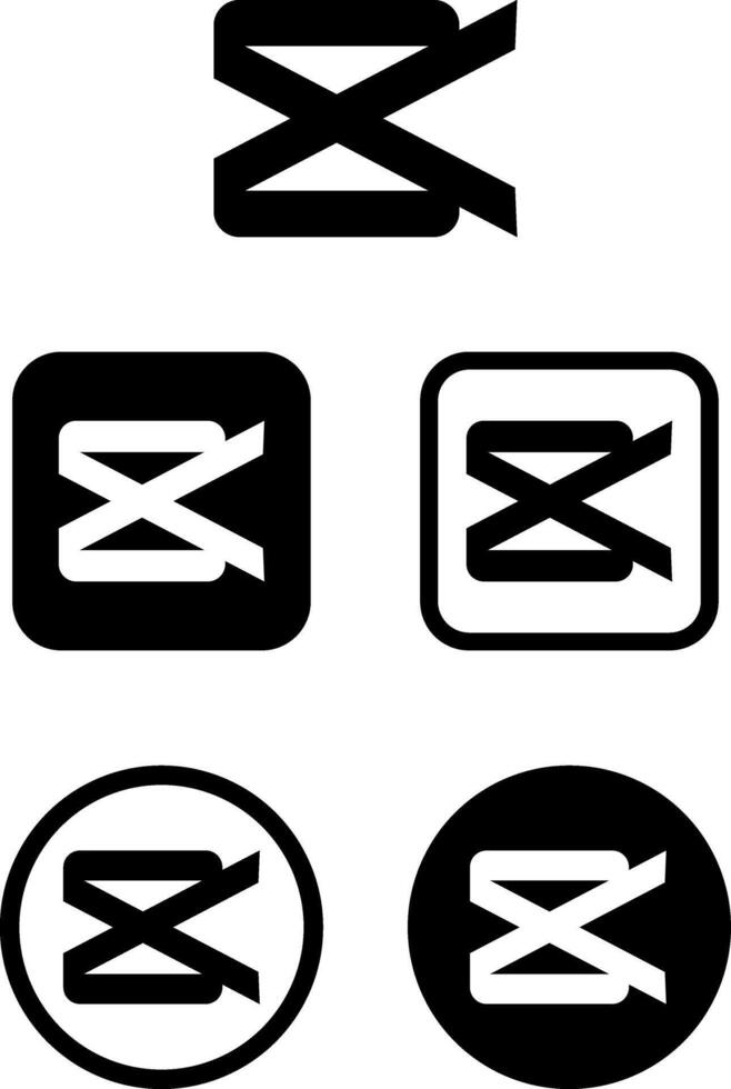 Capcut logo variants vector