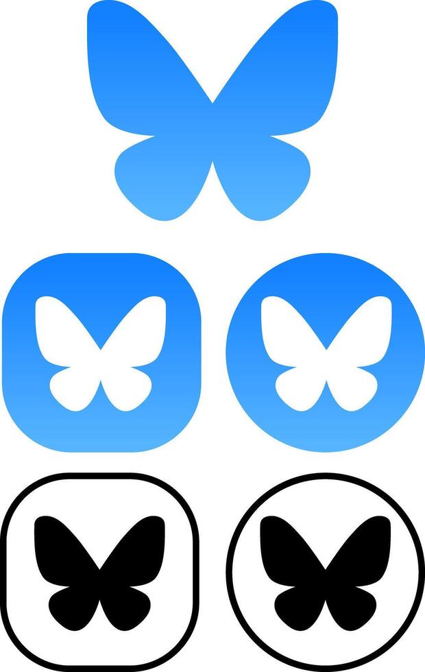 BlueSky 2025 logo icon set vector