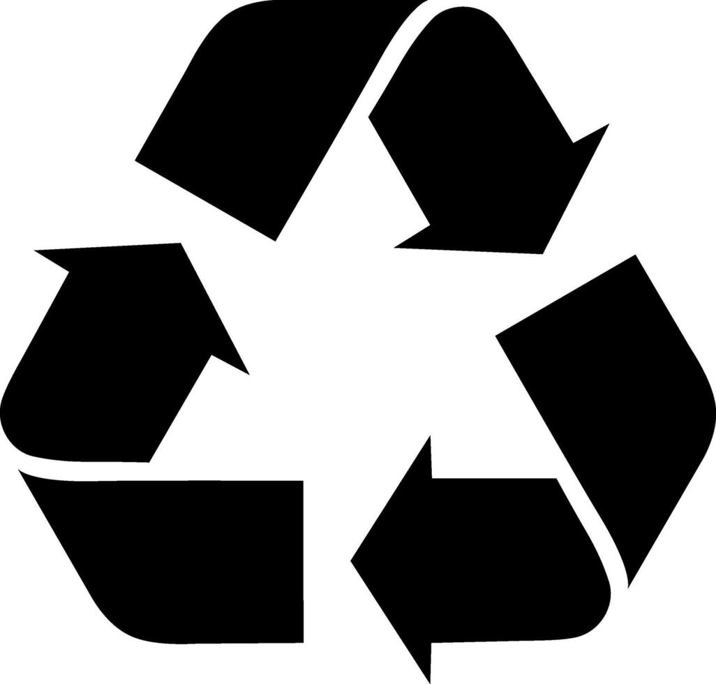 Minimalist recycling symbol icon vector