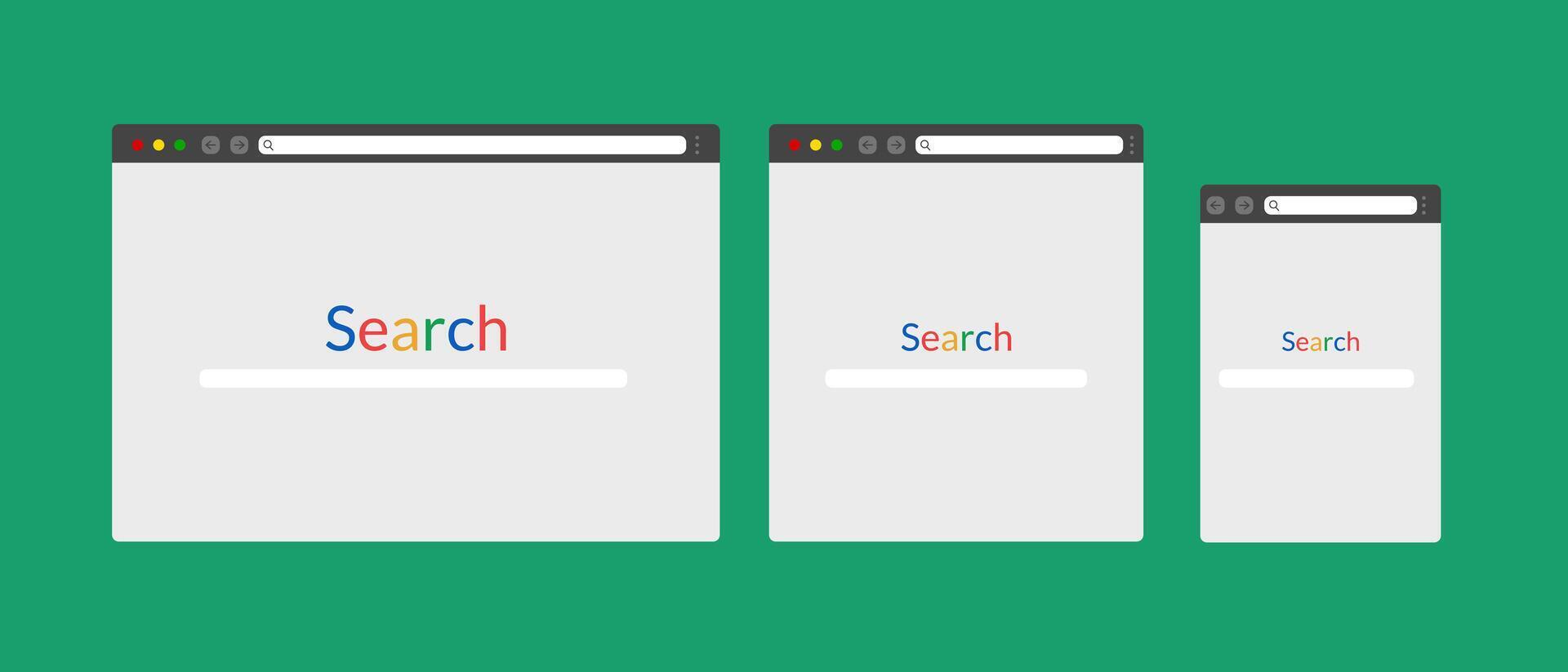 Open browser window on PC vector