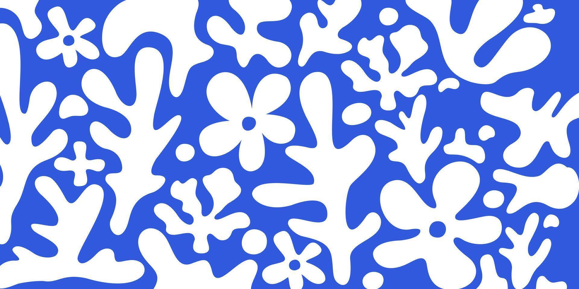 Seamless hand-drawn pattern in a naive wavy and wonderful floral style, flowers and plants, floral botanical design templates, modern art prints, surface design, vacation vector