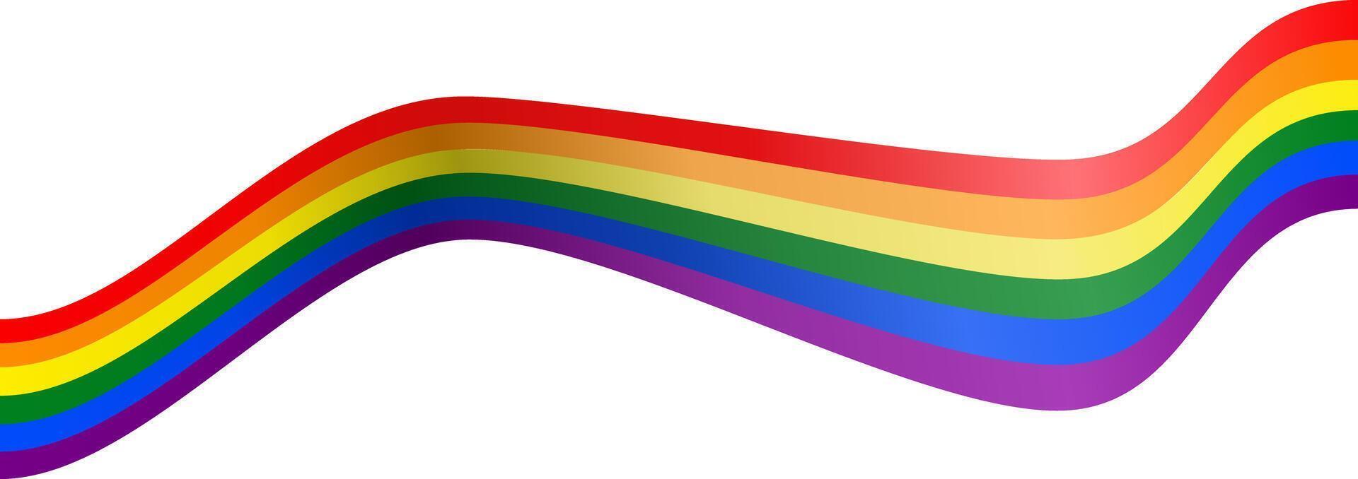 Rainbow pride flag waving banner design, LGBT pride banner in vector