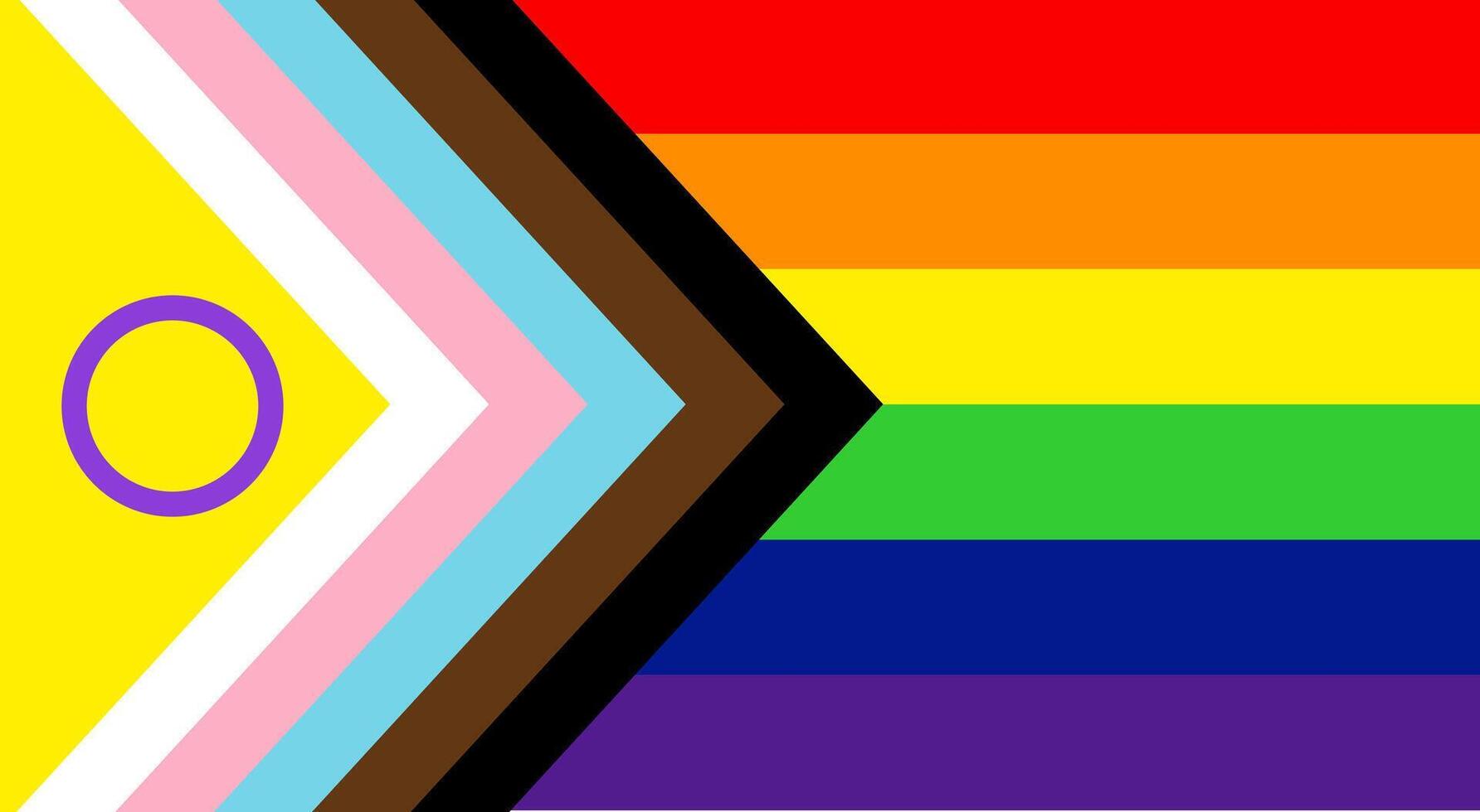 New inclusive and progressive intersex pride flag 2025 minimalist vector