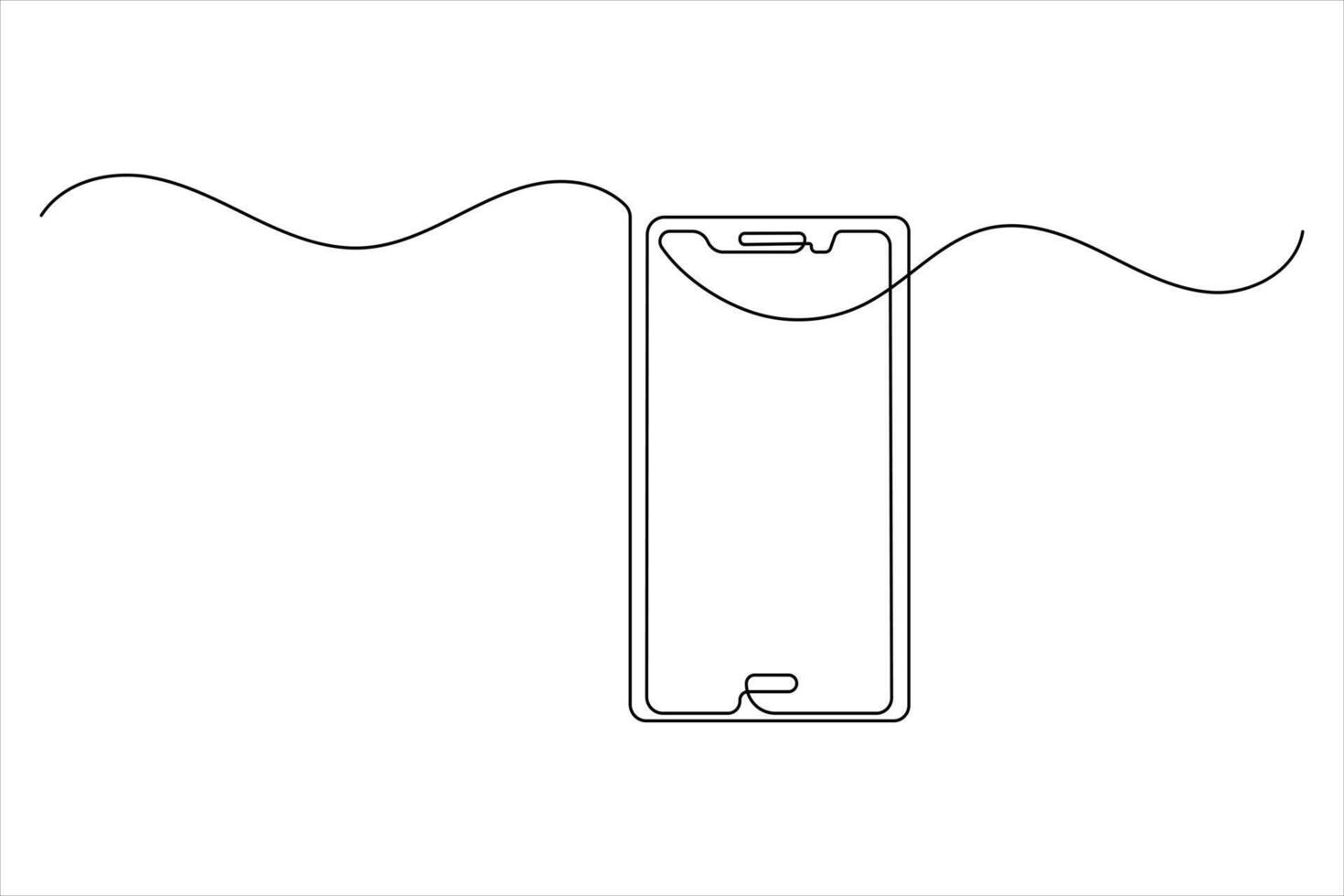 Smart phone drawing minimal line concept vector