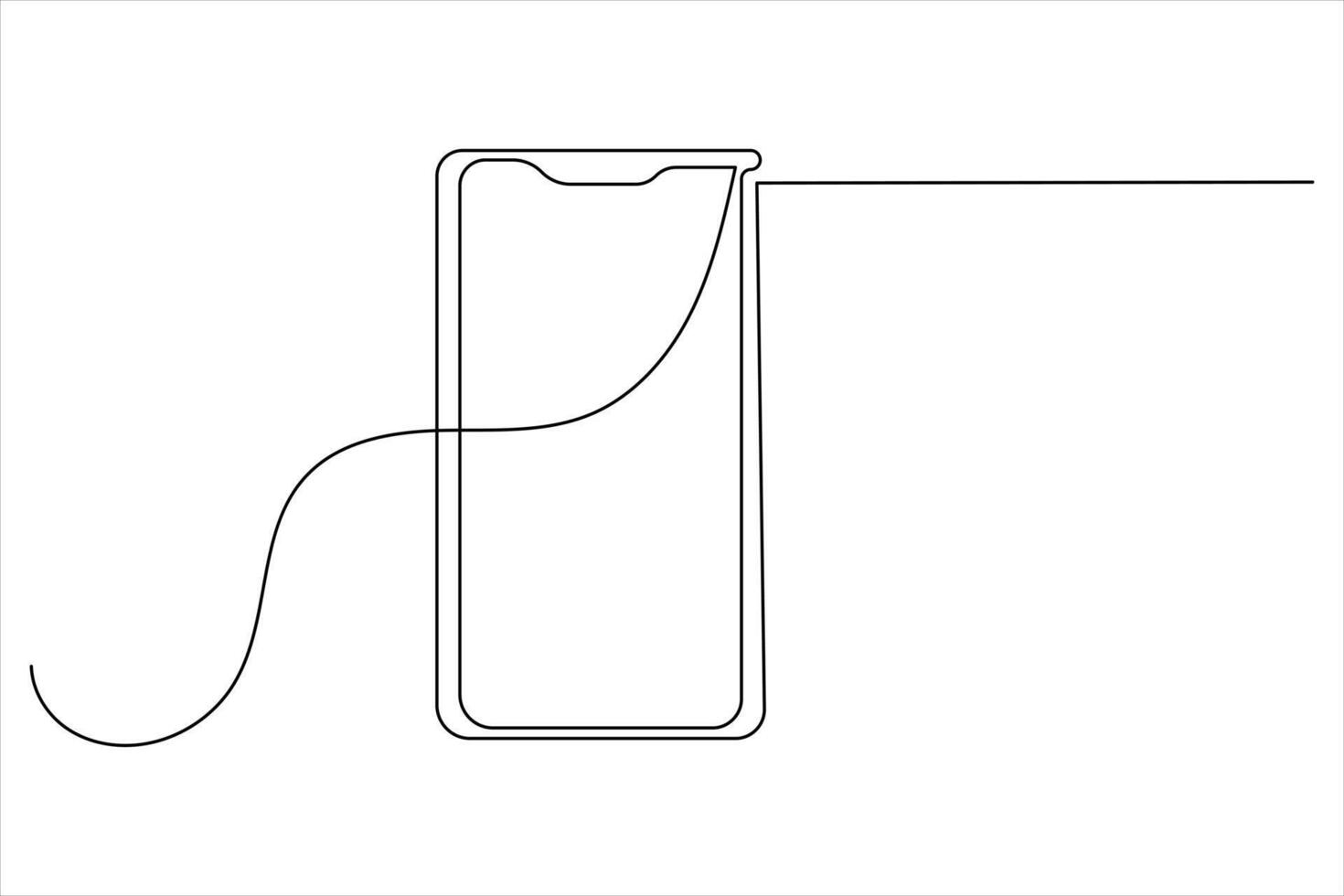 Minimalist smart phone outline illustration vector
