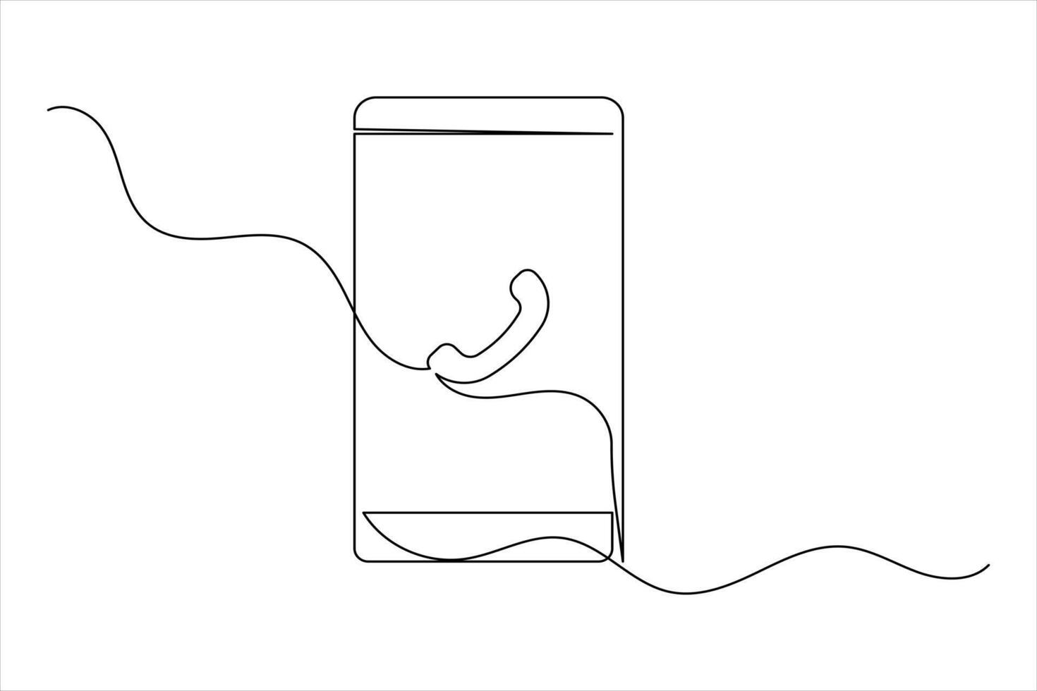 Smartphone icon in abstract line drawing vector