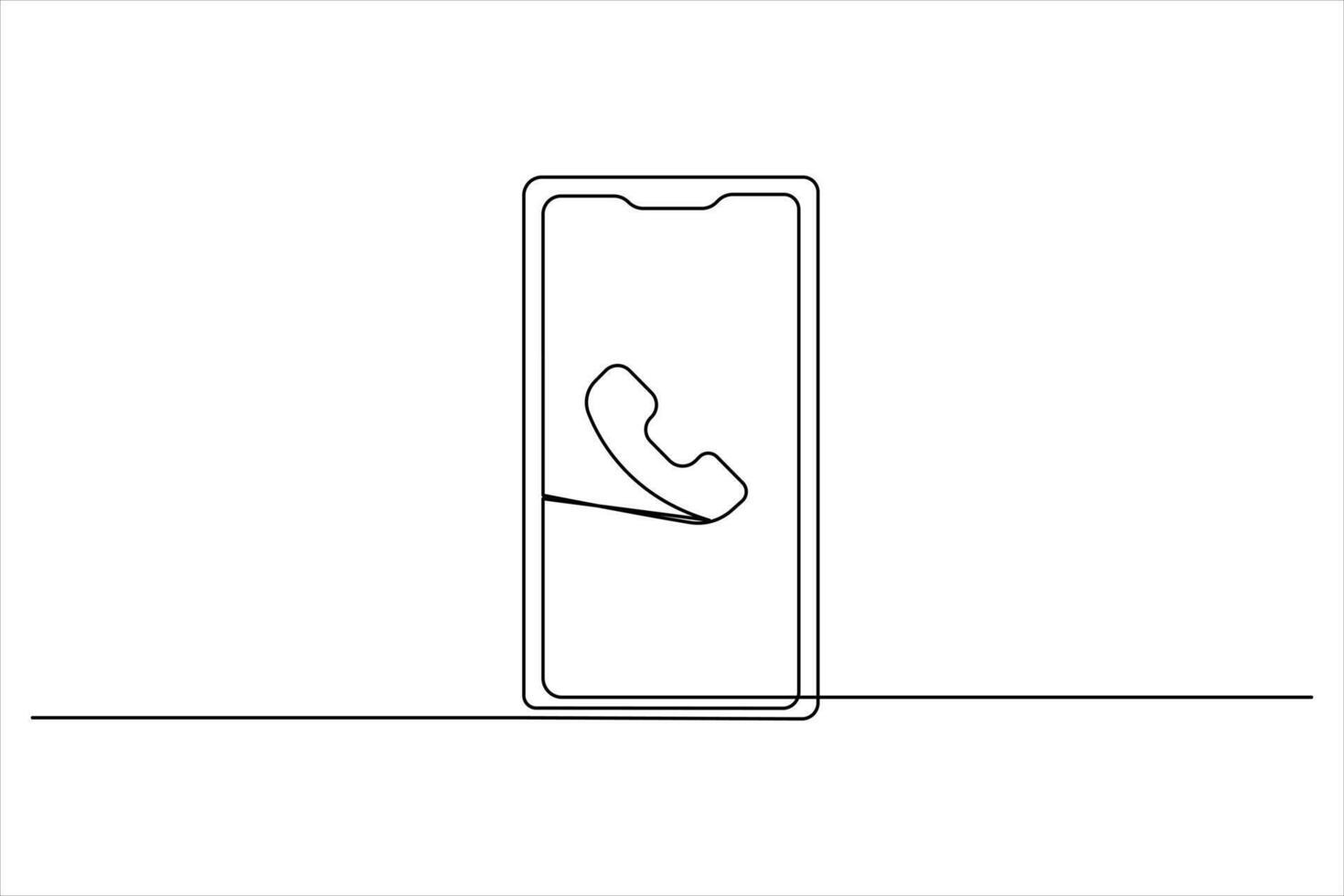 Clean smartphone drawing minimalist line vector